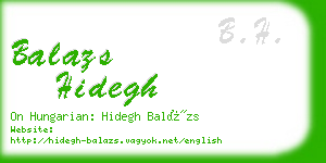 balazs hidegh business card